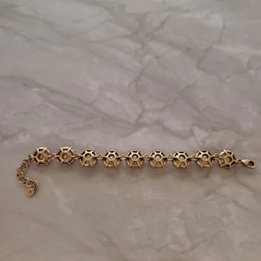 ✨ Stella and Dot Blush Rose Pink Jumbo Rhinestones Crystal Statement Bracelet ✨ - Picture 6 of 10